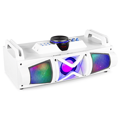 Consola de Som Portátil DJ 2.1 150W c/ USB/SD/BT e Efeitos LED c/ Bateria (MDJ160W) Branco - FENTON