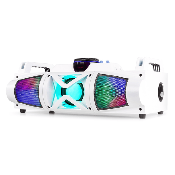Consola de Som Portátil DJ 2.1 150W c/ USB/SD/BT e Efeitos LED c/ Bateria (MDJ160W) Branco - FENTON 4