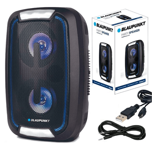 Coluna Portátil BLP3923 Bluetooth 10W 4.1 c/ Leds (Preto) - BLAUPUNKT 1