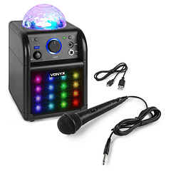 Coluna Karaoke Bluetooth 50W c/ Efeitos de LED´s (Preto) - FENTON SBS50B-PLUS