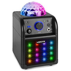 Coluna Karaoke Bluetooth 50W c/ Efeitos de LED´s (Preto) - FENTON SBS50B-PLUS