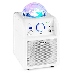 Coluna Portátil 50W Bluetooth c/ Microfone c/ Efeitos de LED RGB (Branco) SBS50W - VONYX