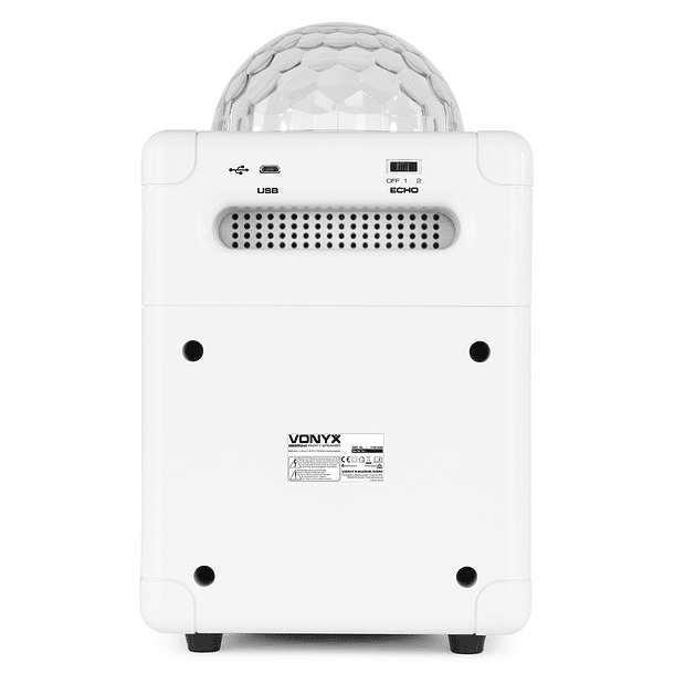 Coluna Portátil 50W Bluetooth c/ Microfone c/ Efeitos de LED RGB (Branco) SBS50W - VONYX 3