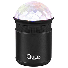 Coluna Mini Portátil LEDs Efeitos RGB c/ Leitor FM, USB, MiniSD, MP3, Bluetooth (Preto) - QUER