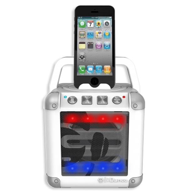 Coluna Portátil Bluetooth c/ Efeitos de LED (Branco) - iDance 1