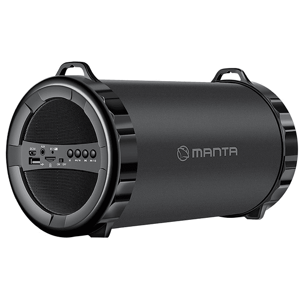 Coluna Bluetooth 2.1 7W USB/SD/FM/AUX/BAT/MIC (Preto) - MANTA 1
