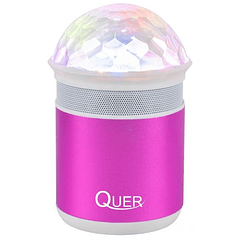 Coluna Mini Portátil LEDs Efeitos RGB c/ Leitor FM, USB, MiniSD, MP3, Bluetooth (Rosa) - QUER
