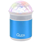 Coluna Mini Portátil LEDs Efeitos RGB c/ Leitor FM, USB, MiniSD, MP3, Bluetooth (Azul) - QUER 1