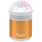 Coluna Mini Portátil LEDs Efeitos RGB c/ Leitor FM, USB, MiniSD, MP3, Bluetooth (Dourado) - QUER 1