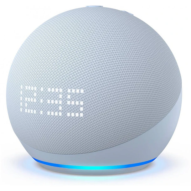 Coluna Inteligente Alexa Echo Dot 5ºGen Wi-Fi c/ Relógio (Cinzento Azulado) - AMAZON 1