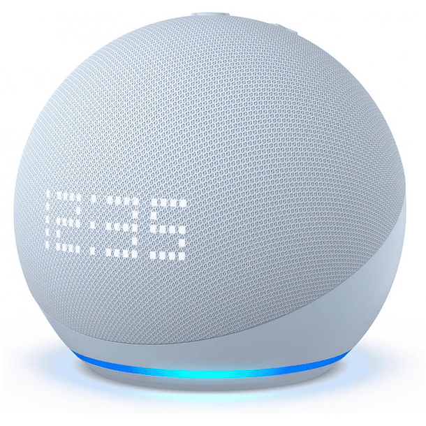 Coluna Inteligente Alexa Echo Dot 5ºGen Wi-Fi c/ Relógio (Cinzento Azulado) - AMAZON 1