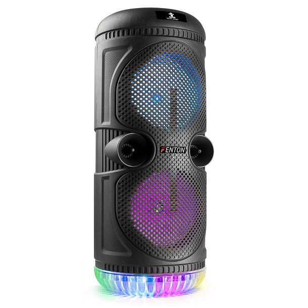 Coluna Karaoke Bluetooth/USB/microSD 100W c/ Efeitos de LED´s (Preto) - FENTON SPS75 1