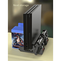 Suporte de Refrigeração Multifuncional p/ PS4 Slim/Pro