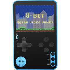 Consola Ultrafina Portátil Retro c/ 500 Jogos (Preto/Azul)