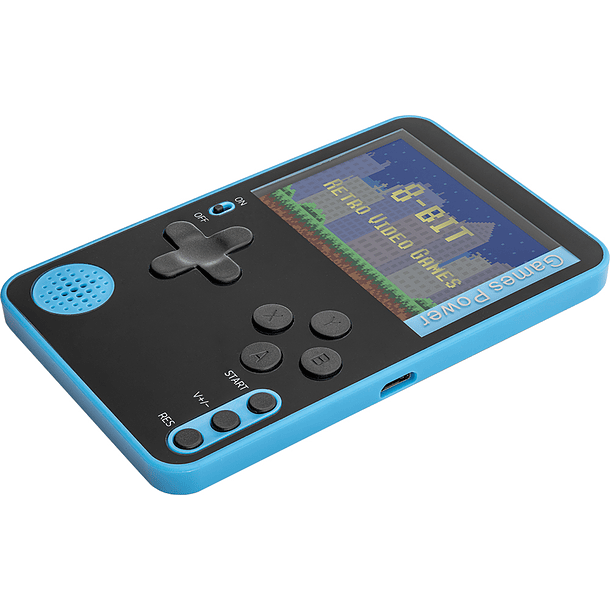 Consola Ultrafina Portátil Retro c/ 500 Jogos (Preto/Azul) 2