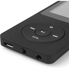 Leitor MP3 LCD 4GB c/ Rádio FM, microSD + Auscultadores (Preto)