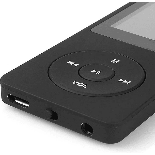 Leitor MP3 LCD 4GB c/ Rádio FM, microSD + Auscultadores (Preto) 2