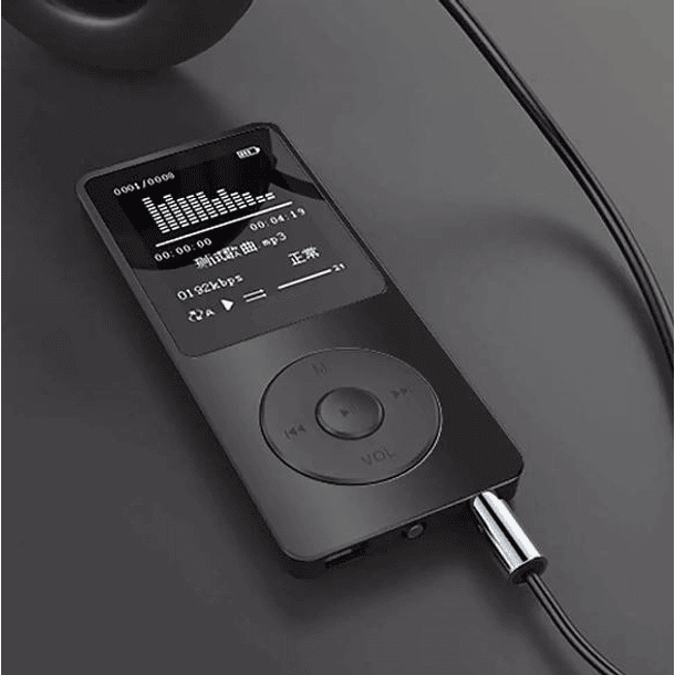 Leitor MP3 LCD 4GB c/ Rádio FM, microSD + Auscultadores (Preto) 4