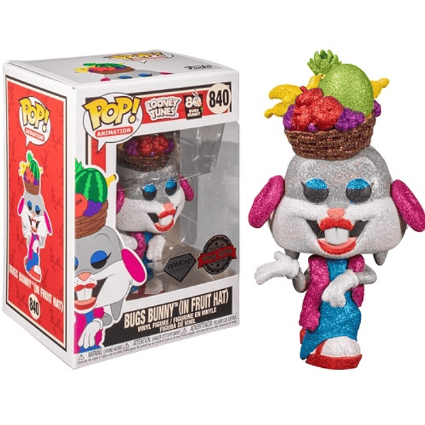 Figura Pop! Bugs Bunny c/ Chapéu de Frutas e Glitter Looney Tunes - FUNKO 