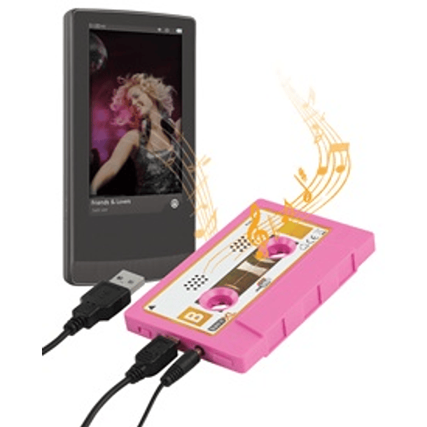 Cassete Mini Hi-Fi USB Rosa - basicXL 1