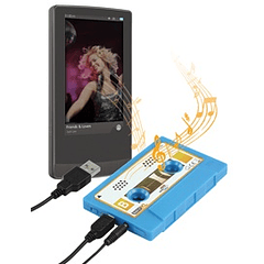 Cassete Mini Hi-Fi USB Azul - basicXL