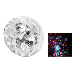 Mini Bola LED 4W c/ Efeitos LED Disco p/ Smartphone (MicroUSB) - OMEGA