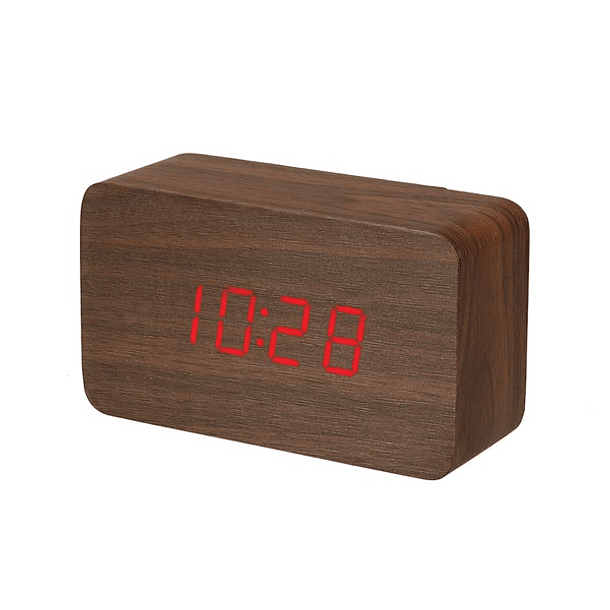 Relógio c/ Calendário e Temperatura (Madeira) - VELLEMAN 1