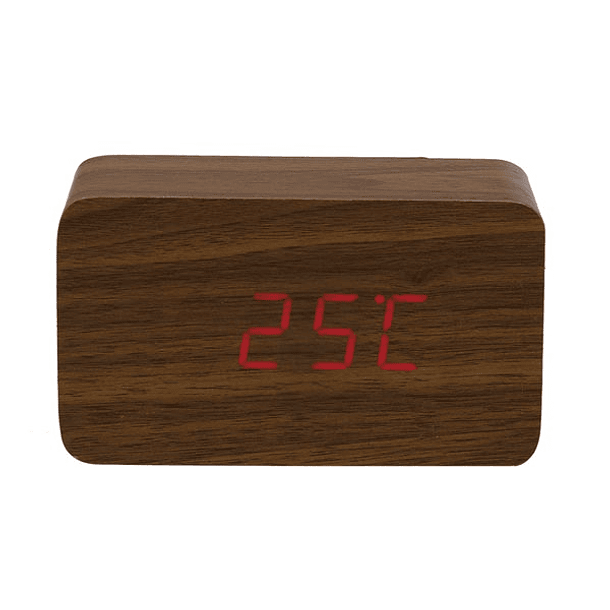 Relógio c/ Calendário e Temperatura (Madeira) - VELLEMAN 2