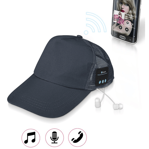 Boné Bluetooth (Preto) 2