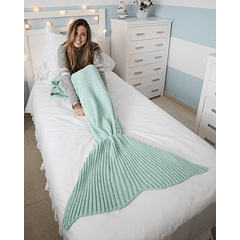 Cobertor em Forma de Sereia Adulto (Turquesa) - FLAMINGUEO