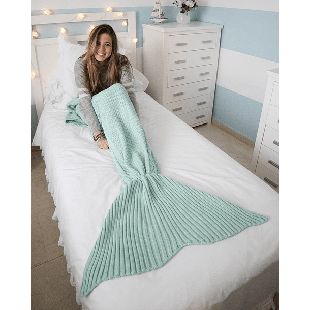 Cobertor em Forma de Sereia Adulto (Turquesa) - FLAMINGUEO 1