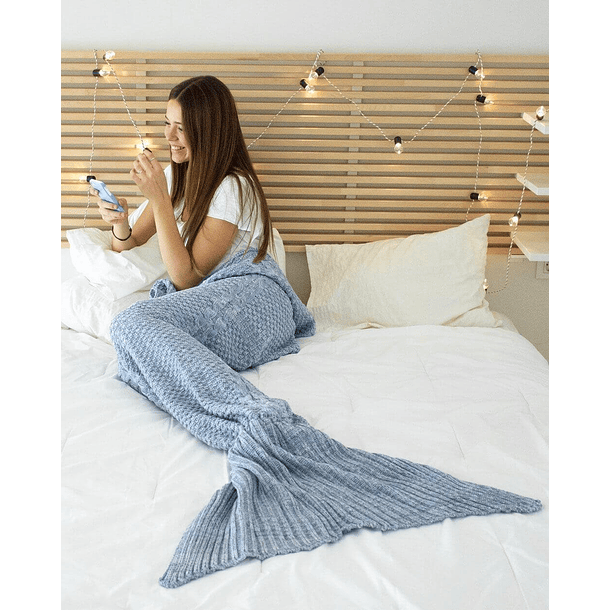 Cobertor em Forma de Sereia Adulto (Azul) - FLAMINGUEO 1