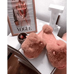 Chinelos de Casa Rosa (Tamanho M/L) - FLAMINGUEO