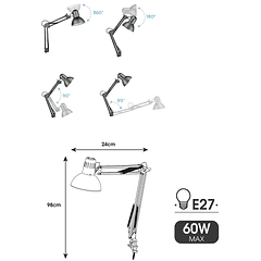 Candeeiro Flexível de Secretária t/ Arquitecto (Branco) - GSC