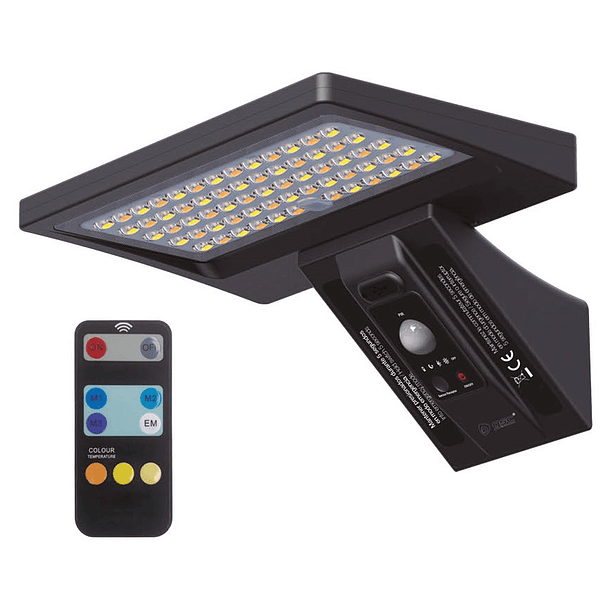 Candeeiro Exterior Solar LED 5W 3000~6000K c/ Sensor Movimento + Crepuscular - GSC 