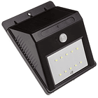 Candeeiro Exterior Solar Mural 20 LED´s Branco F. 6000K c/ Sensor Movimento PIR (Preto) 1