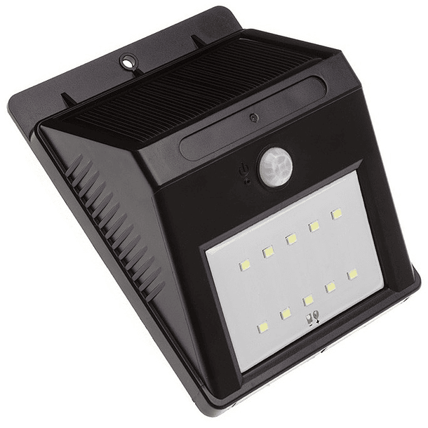 Candeeiro Exterior Solar Mural 20 LED´s Branco F. 6000K c/ Sensor Movimento PIR (Preto) 1