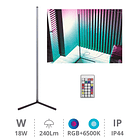 Candeeiro de Pé LED 18W RGB + 6500K c/ Comando e Sensor de Som - GSC 1