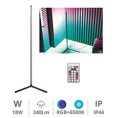 Candeeiro de Pé LED 18W RGB + 6500K c/ Comando e Sensor de Som - GSC