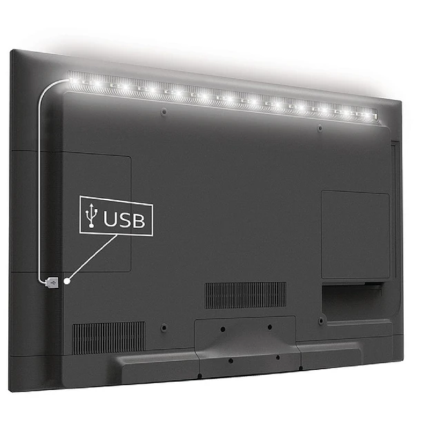 Luz Ambiente Branco Frio (USB) p/ TVs LCDs - Konig 2