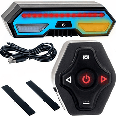 Luz Traseira com Indicadores p/ Bicicleta c/ Controlo Remoto