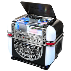 Jukebox 2x 2W AM/FM LEDs RGB c/ Leitor CD/AUX - RICATECH