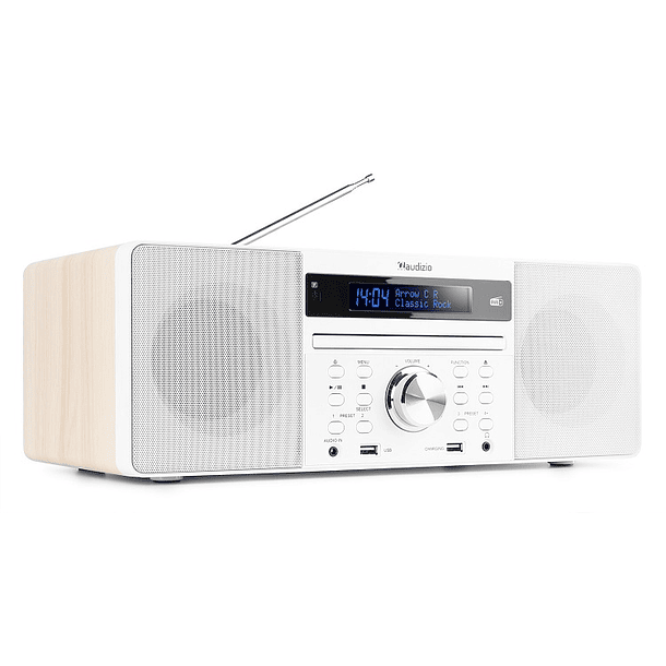 Rádio All-In-One CD/DAB+ Bluetooth 60W (Branco) - AUDIZIO 1