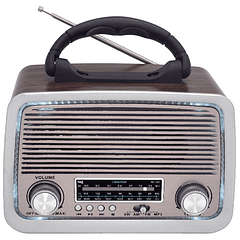 Rádio Portátil FM/AM/SW Retro Bluetooth/USB (Madeira Clara) - SAMI