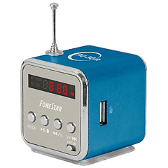Rádio FM c/ Ent. USB, MicroSD, MP3 (Azul) - FONESTAR