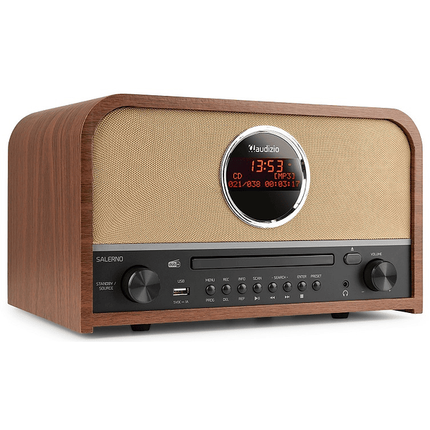 Rádio FM/BT/CD/DAB+/USB c/ Leitor de CD 40W (SALERNO) - AUDIZIO 1