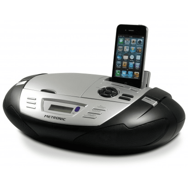 Rádio CD Bluetooth c/ Docking Station (Apple iPod e iPhone) - METRONIC 1