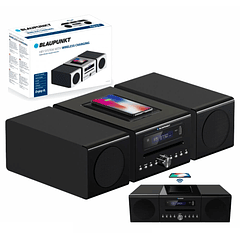 Rádio Portátil Hi-Fi FM 2x 20W USB/CD/BLUETOOTH BLP8800 c/ Carregador Indução Qi (Preto) - BLAUPUNKT