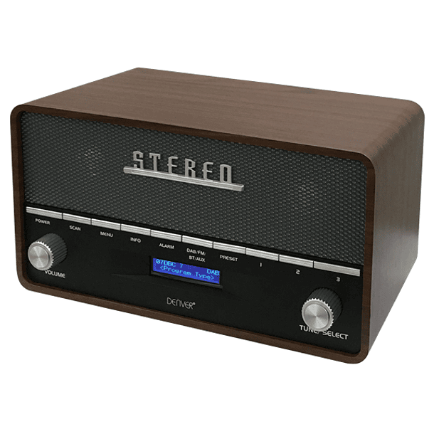 Rádio Retro c/ Bluetooth FM/PPL/AUX/MP3 - DENVER 