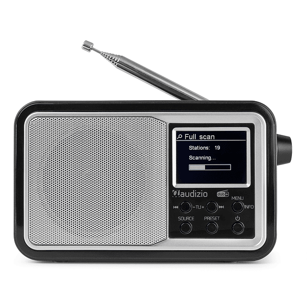 Rádio Relógio Despertador Portátil FM/DAB+ Bluetooth 15W c/ Bateria (Prateado) - AUDIZIO ANZIO 4